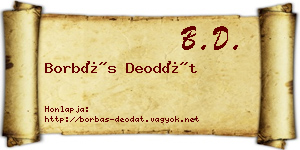 Borbás Deodát névjegykártya